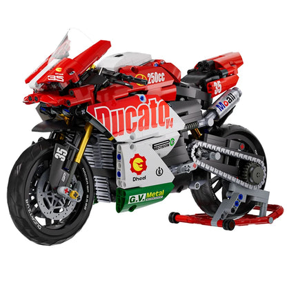Set Blocchi Moto V4s Racing Con Supporto Esposizione Gioco STEM Per Adulti E Bambini Regalo Unisex