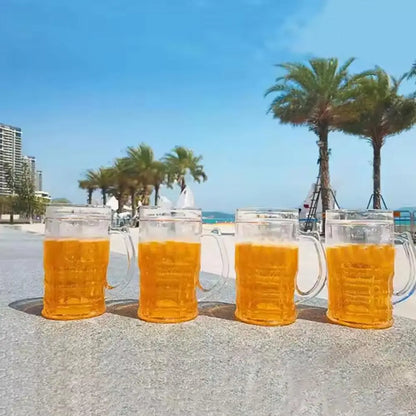 Tazza Da Birra Doppio Strato Realistica 400 Ml In Plastica A Due Piani Per Casa Moderna