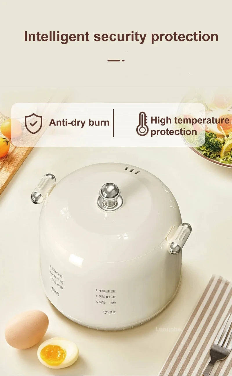 Cuociuova Elettrico Intelligente Multifunzionale 300W Capacità 4 6 Uova Per Colazione Compatto 220V