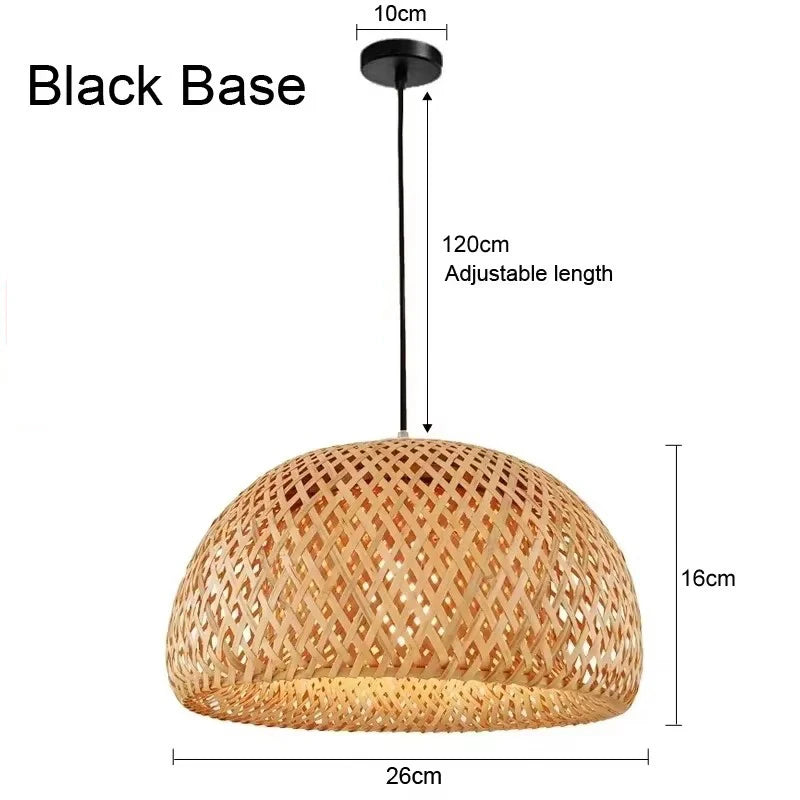 Lampada A Sospensione In Bambù E Rattan Intrecciato Lavorata A Mano Arredo Interni Caldo Per Sala Da Pranzo