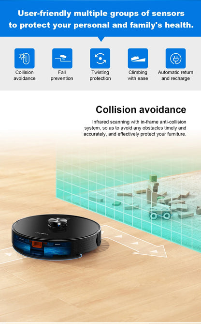 (codice promozionale:AEAE10) Liectroux Robot aspirapolvere, navigazione Laser, aspirazione 6500pa, mappa Multi-pavimento, straccio bagnato a forma di Y, zona No-Go APP personalizzata,