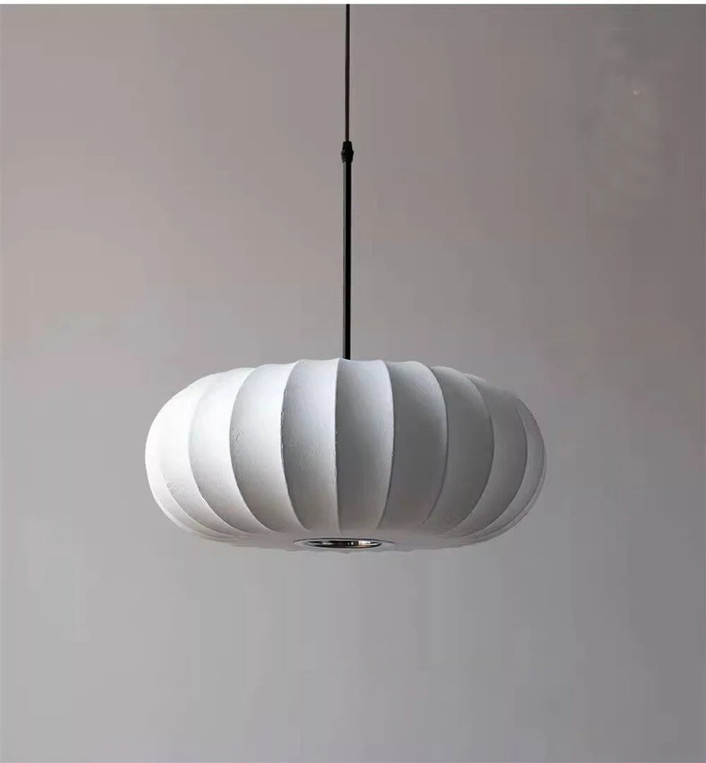 Lampadario Wabi Sabi Giapponese In Seta Bianca Per Ristorante Studio Soggiorno Cucina Moderno