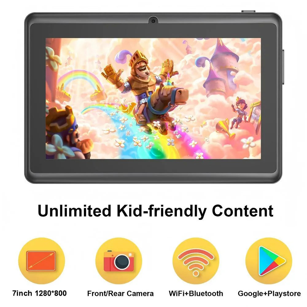 Tablet Per Bambini 7 Pollici Android 13, 4GB RAM, 64GB ROM Espandibile Fino A 1TB, WiFi e Bluetooth, 4000mAh