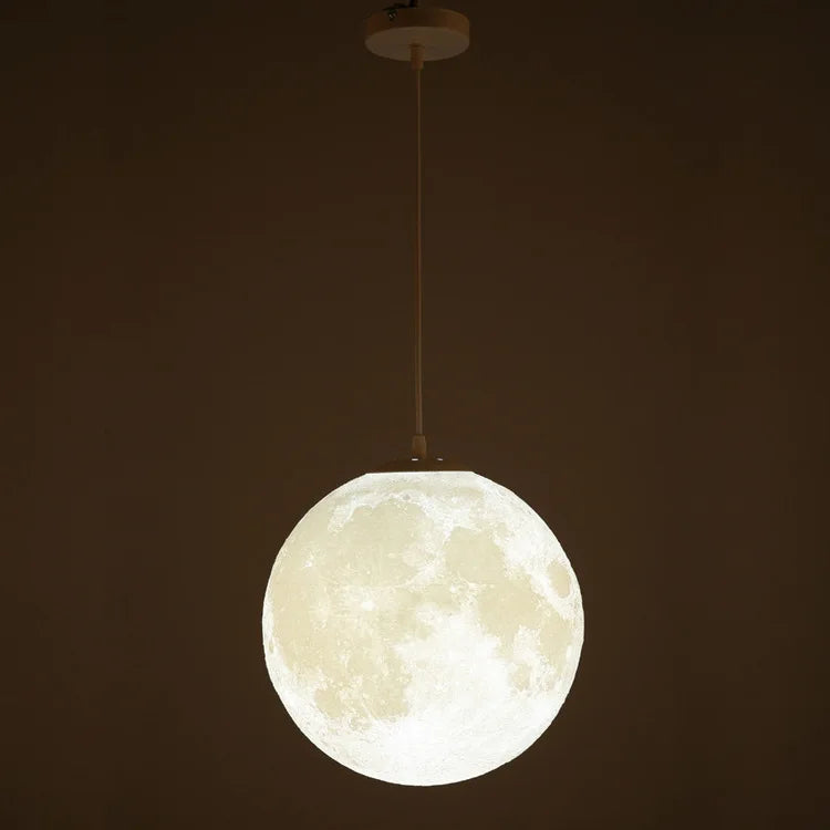 Lampada A Sospensione Forma Di Luna Con Stampa 3D Per Ristorante E Bar Atmosfera Creativa Luce Notturna 110V 220V