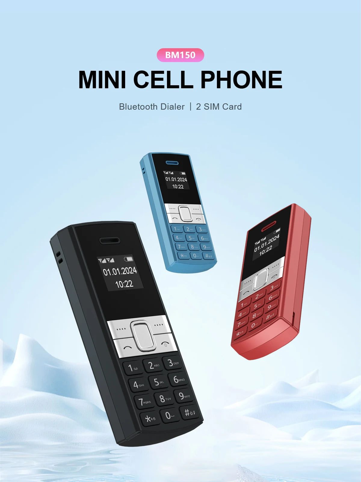 Servo BM150 Telefono Cellulare Mini Due Sim Registrazione Automatica Chiamate Blocco Lista Nera