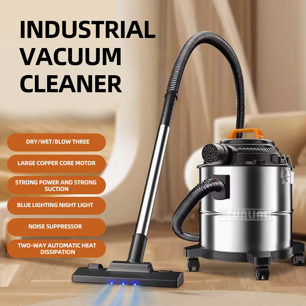 Aspirapolvere industriale 30L Aspiradora commerciale di grande capacità 1800W Spazzatrice aspirapolvere umido e secco ad alta potenza