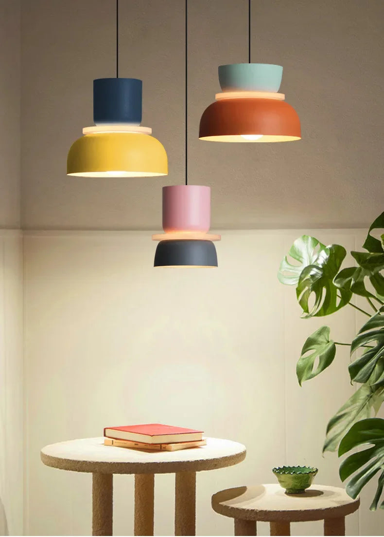 Lampada A Sospensione Macaron Nordico In Ferro Nero Design Moderno Per Soggiorno E Sala Da Pranzo