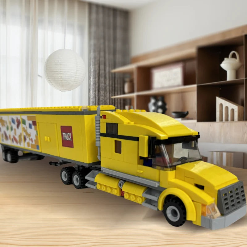 Camion Tecnico In Mattoncini Giallo Set Modellino Veicolo Per Bambini Gioco Educativo Regalo