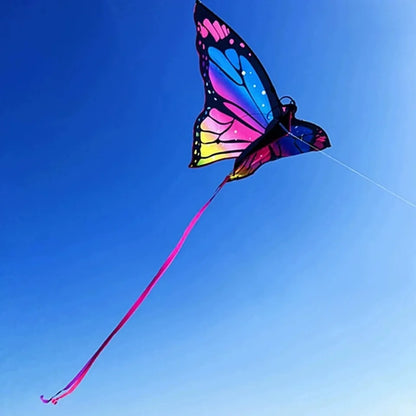 Aquilone Farfalla Colorato Da 1,45 M Per Bambini Volo Facile E Stabile Con Coda Lunga Esterno