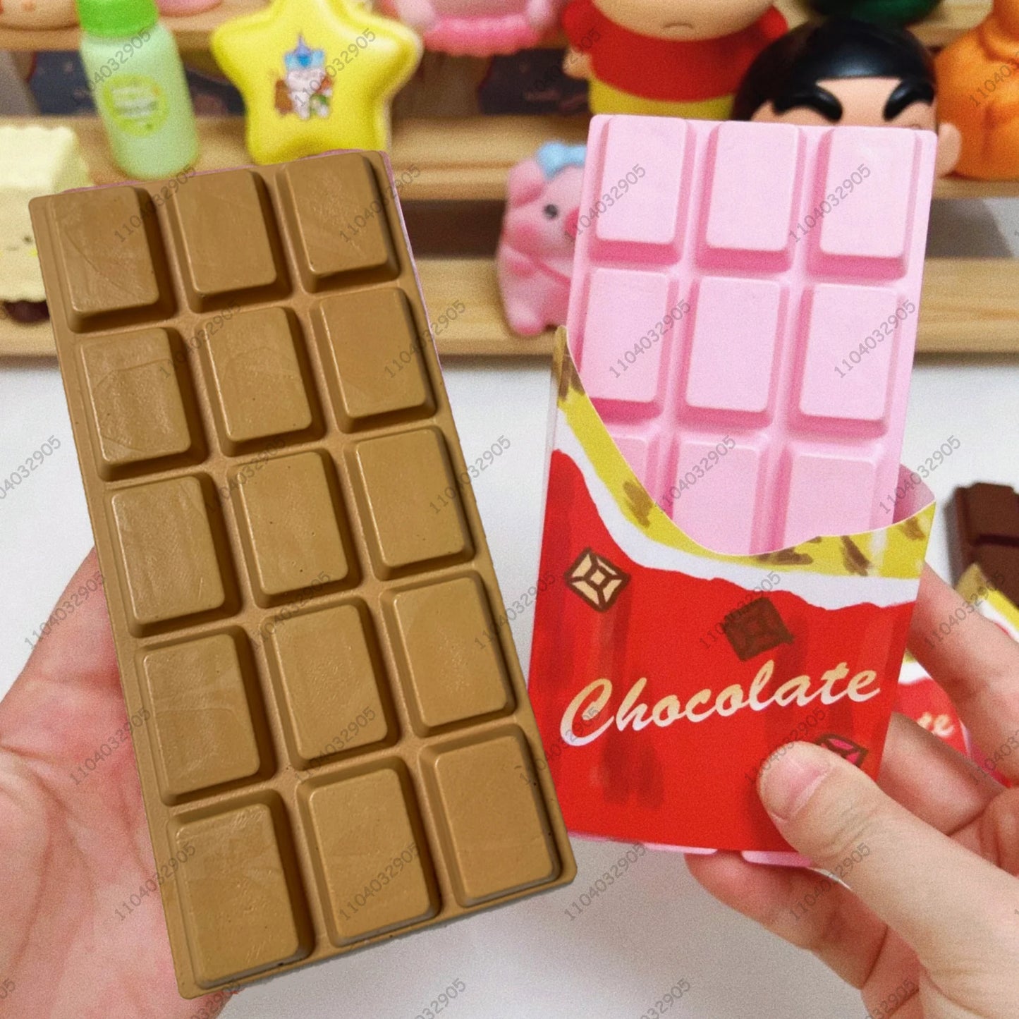 Giocattolo Squishy a lievitazione lenta con barra di cioccolato Morbido e umido Giocattoli agitati per bambini e adulti ASMR Giocattoli antistress sensoriali Regali