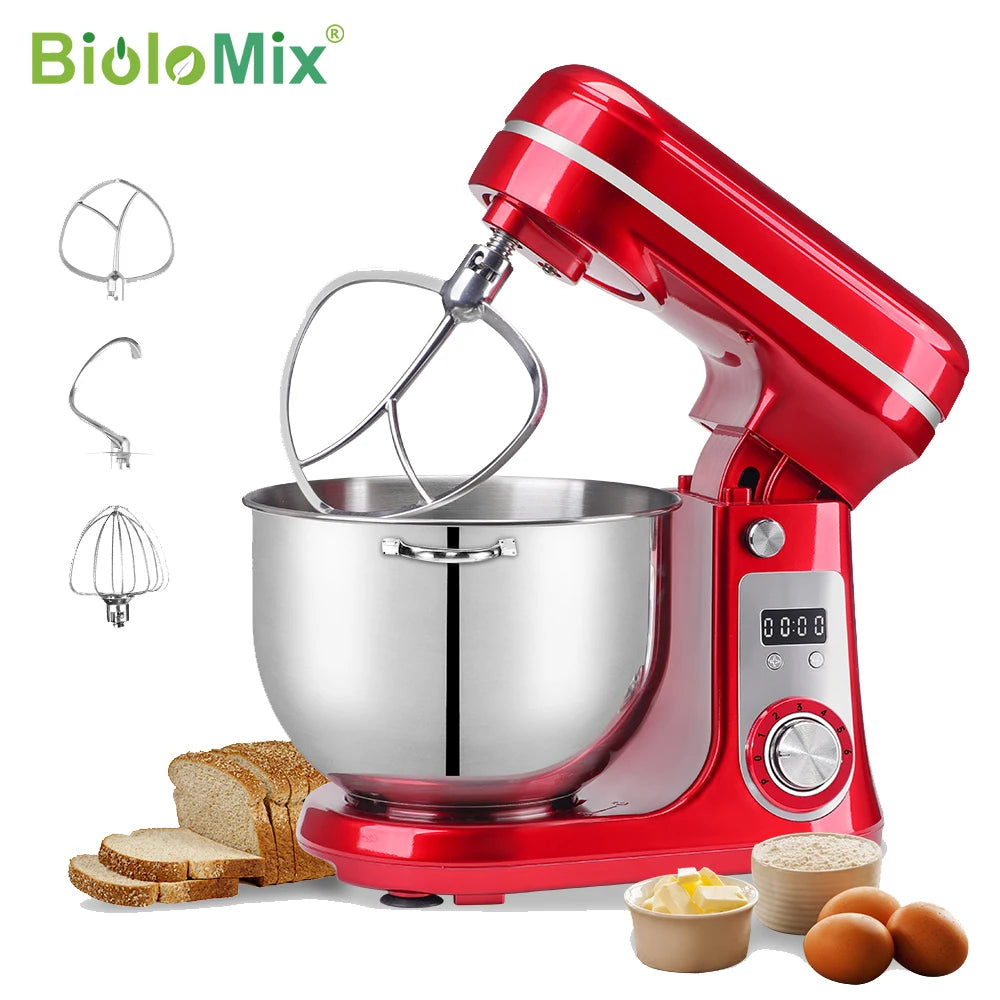 Robot Da Cucina Biolomix BM601 Con Ciotola In Acciaio Da 6 L, 1200 W, 6 Velocità, Testa Inclinabile