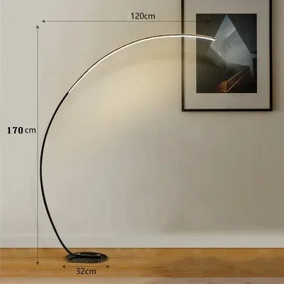 Lampada Da Terra Moderna A Arco Nordico Con LED Dimmabile E Telecomando Per Soggiorno E Camera Da Letto