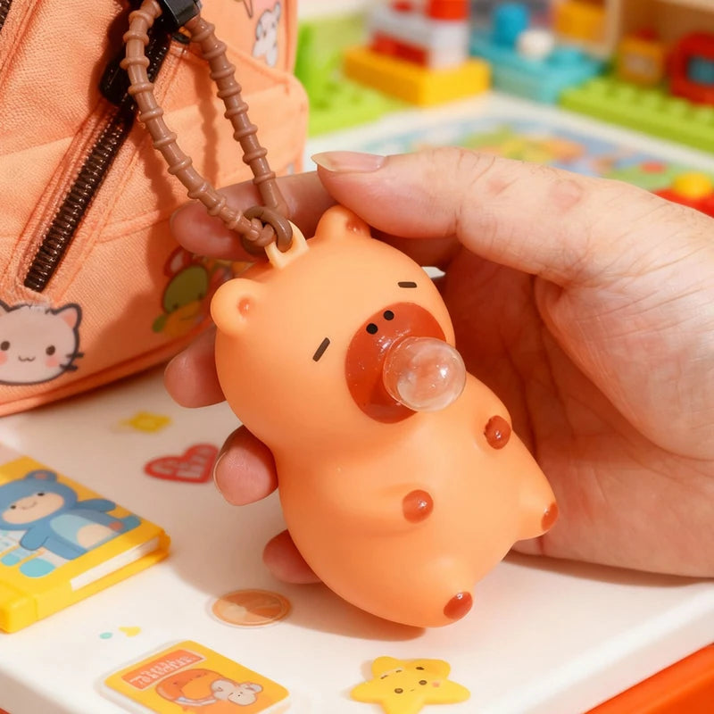 Portachiavi Squishy Capibara Ciondolo Borsa Auto Antistress Morbido Giocattolo Relax Per Decompressione Quotidiana