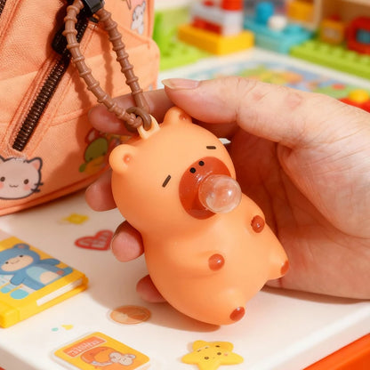 Portachiavi Squishy Capibara Ciondolo Borsa Auto Antistress Morbido Giocattolo Relax Per Decompressione Quotidiana