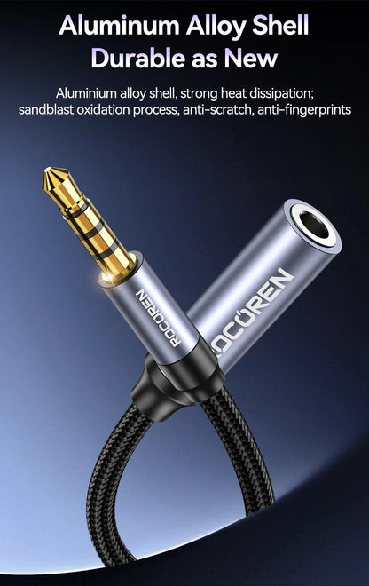 Rocoren Cavo AUX Jack da 3,5 mm Maschio a Femmina Estensione audio Convertitore cavo per altoparlante per cuffie per telefoni Laptop Tablet adattatore