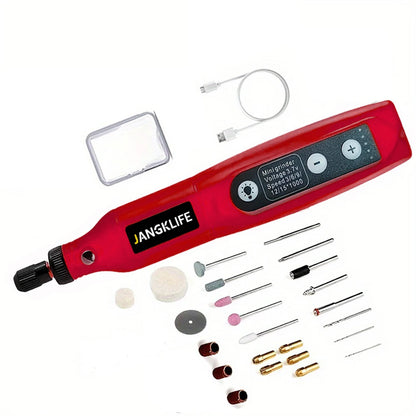 Kit Utensili Rotanti Usb Per Incisione Legno Gioielli Metallo Vetro Fai Da Te Precisione
