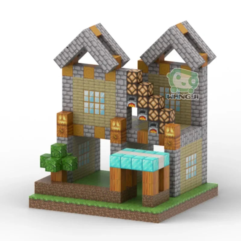 Vendita calda disponibile 300+ stili Minecrafte blocchi magnetici mattoni da costruzione MC bambini fai da te 2x2CM blocchi magnetici a 6 facce minifigure