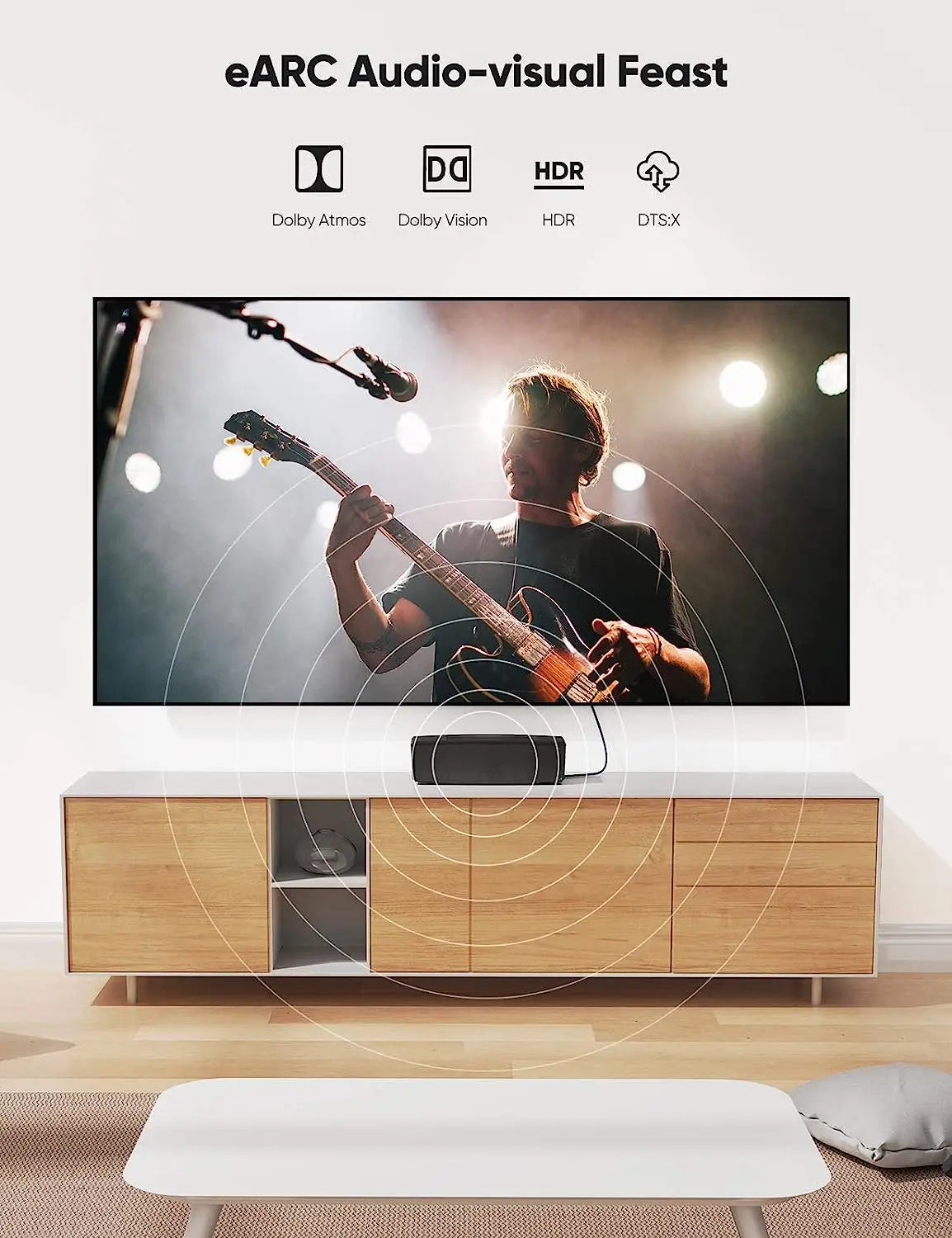 Cavo HDMI 2.1 Piatto Intrecciato 48Gbps, 8K60, 4K120, 144Hz Con 3D eARC HDCP 2.2 e 2.3 Compatibile Roku TV PS5