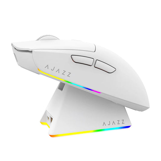 Mouse da gioco wireless Tri-mode AJ139-V2-MC cablato/2,4 GHz/BT con base di ricarica magnetica Chipset da gioco PAW3311 12000 DPI max