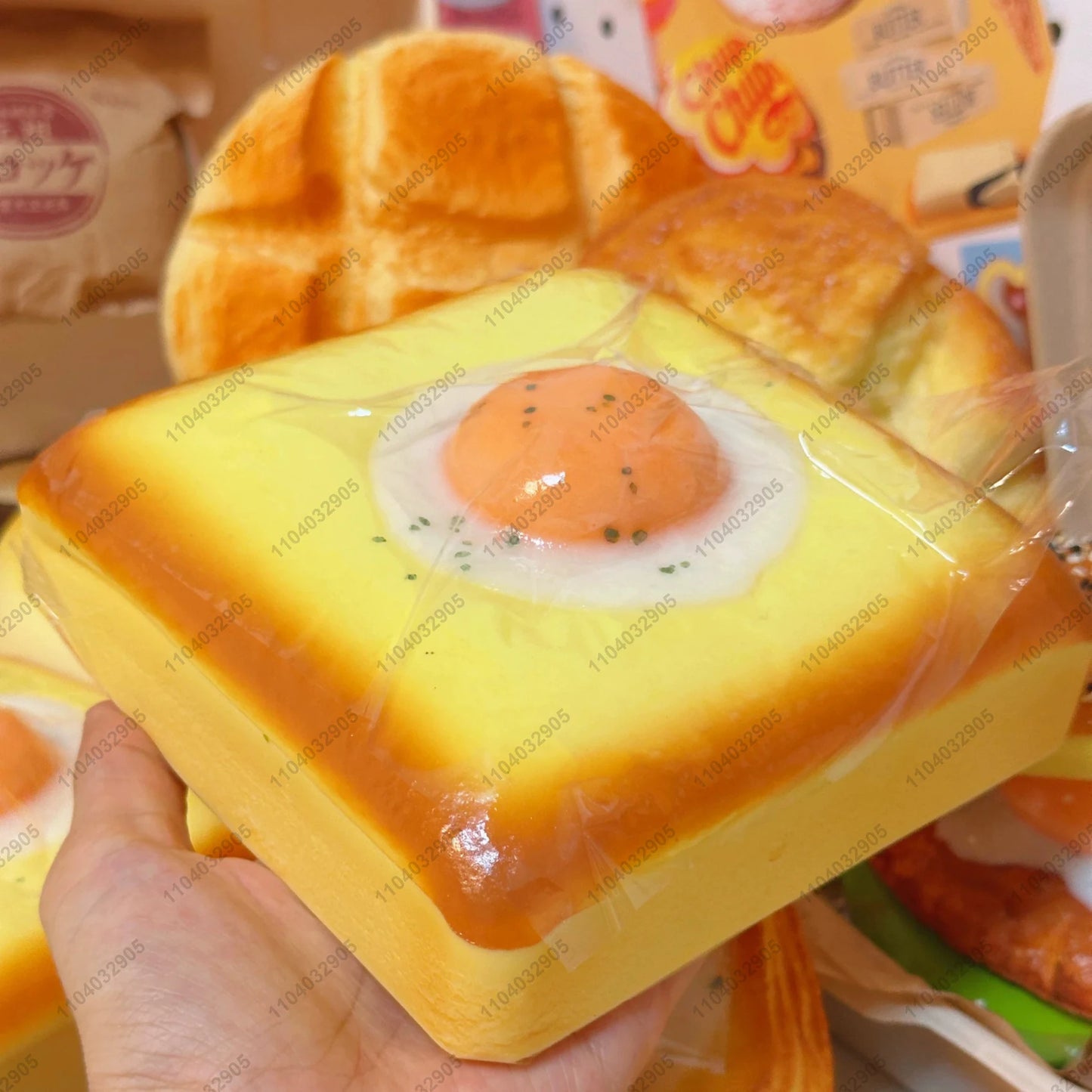 Grande Uovo Fritto Toast Squishy Aumento Lento Grande Uovo Spesso Pane Squishy Rimbalzo Lento Spremere Giocattolo Antistress Rilascio Mano Rilassarsi Giocattolo