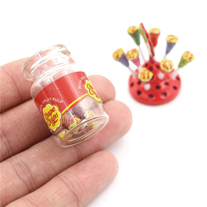 Lecca Lecca Miniatura Con Custodia Per Casa Delle Bambole Dolce Plastica Accessori Cucina