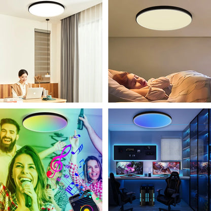 Plafoniera Led Dimmerabile con Controllo Remoto Rgb Bluetooth Tuya per Interni Alexa