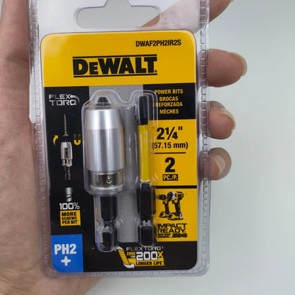 DEWALT DWAF2PH2IR2S PH2 FLEXTORQ 1/4x2-1/4 pollici Punta da trapano per avvitatore a percussione HSS Manicotto magnetico Accessori per utensili elettrici per carpenteria