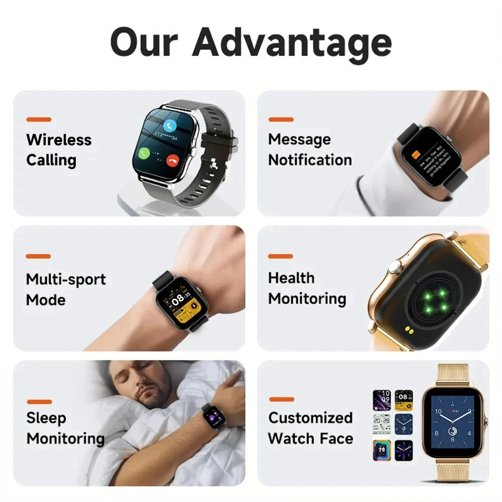 Smartwatch Da 1,83 Pollici Con Touchscreen Completo Per Fitness E Chiamate Bluetooth