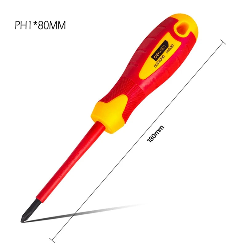 Set Cacciaviti Isolati VDE Deli Per Elettricista Con Testa Phillips A Taglio Magnetico