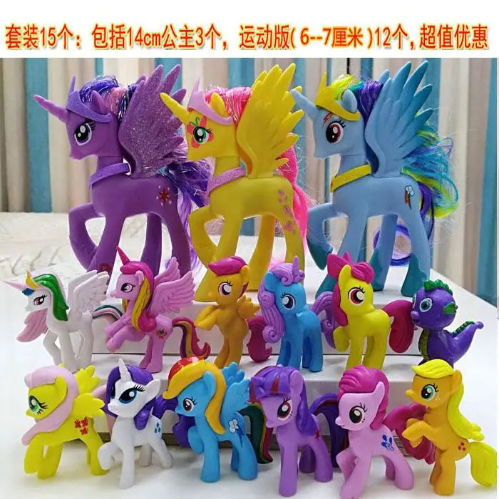 Set di giocattoli My Little Pony Fluttershy Rainbow Dash Twilight Sparkle Princess Cadence Luna Regalo a mano