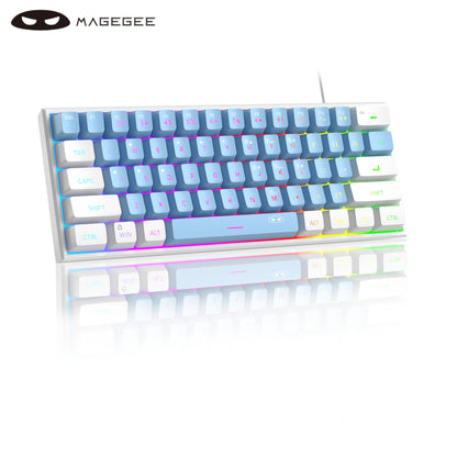 Tastiera Da Gioco MageGee Mini 60 Per Cento Con 61 Tasti Retroilluminata Rgb Ergonomica Impermeabile TS91