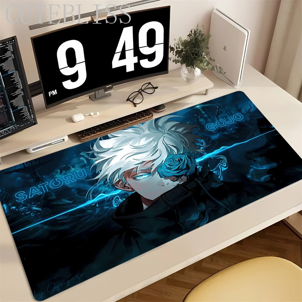 Jujutsu Kaisen Gojo Mousepad Giappone Hot Anime Mouse Pad PC Cool Gaming Tastiera Tappeto XXL Laptop Tappetino da scrivania esteso Nuovo Gamer Tappeto
