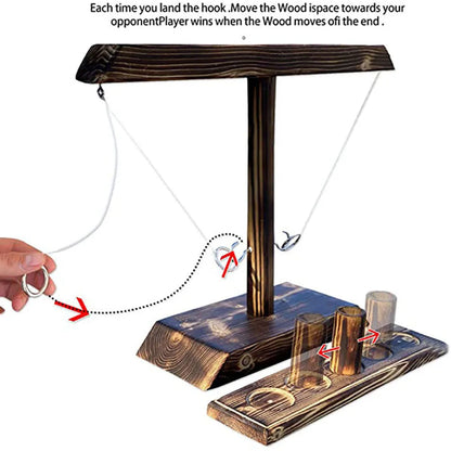 Giochi di lancio ad anelli per bambini Adulti Giochi per bere feste a casa Giochi da tavolo in legno portatili ad ritmo rapido Pacchetto scaletta Bar all'aperto