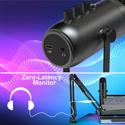 Microfono Usb Cardioide Professionale Per Streaming E Podcast Con Braccio Per Registrazione YouTube