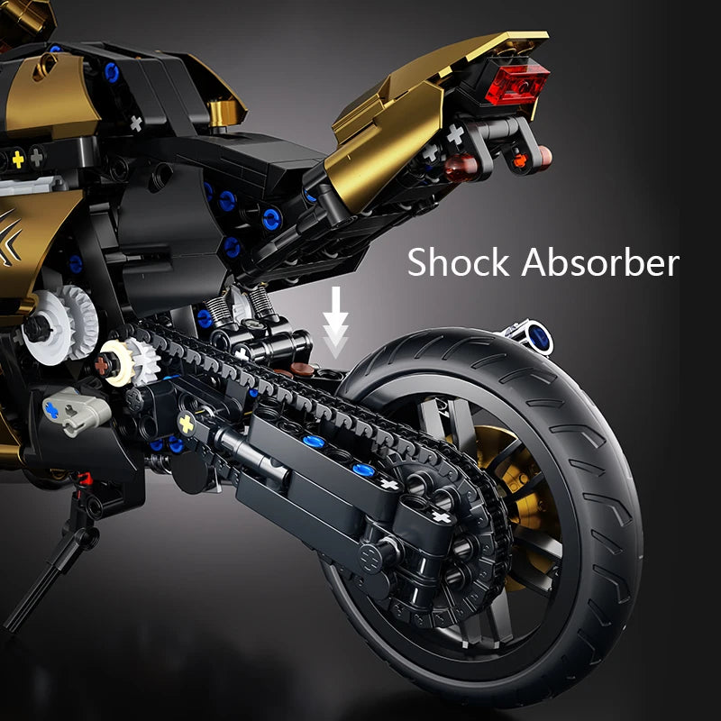 Set Blocchi Moto V4s Racing Con Supporto Esposizione Gioco STEM Per Adulti E Bambini Regalo Unisex