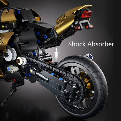 Set Blocchi Moto V4s Racing Con Supporto Esposizione Gioco STEM Per Adulti E Bambini Regalo Unisex