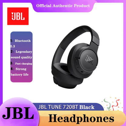 JBL TUNE 720BT Cuffie stile over-ear wireless Bluetooth originali autentiche Connessione multipunto pieghevole per musica sportiva