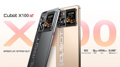 Cellulari Smartphone 5G Cubot X100, Android 15, Dimensity 7025, 6nm, 2.5GHz, schermo da 6.88 pollici 120Hz, 16GB RAM (8GB+8GB estesi), 256GB ROM, fotocamera da 64MP, batteria da 5100mAh, telefoni 5G, NFC telefono, GPS