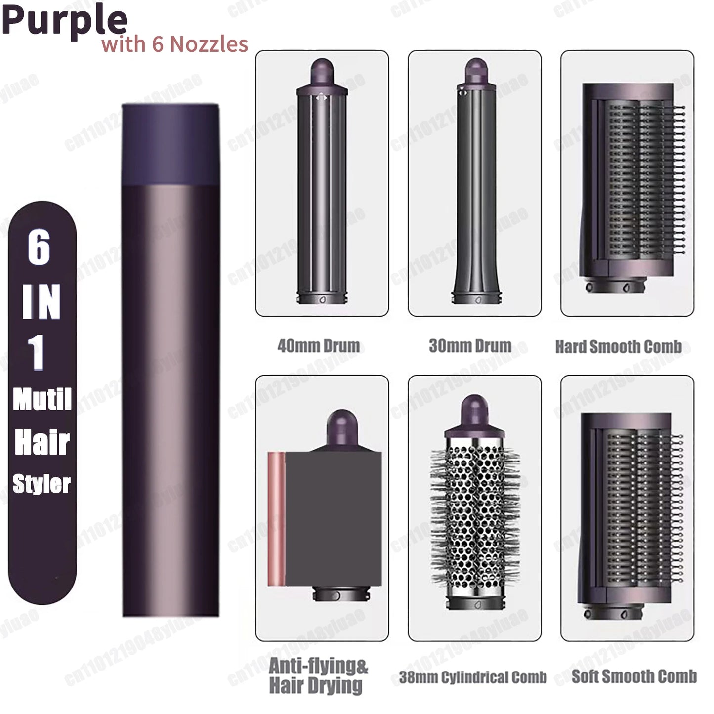 Nuovo Multil Hair Styler Asciugacapelli automatico per arricciare Asciugacapelli ad aria calda/fredda 1300W Piastra per capelli Curling Barrel Spazzola Asciugacapelli per salone