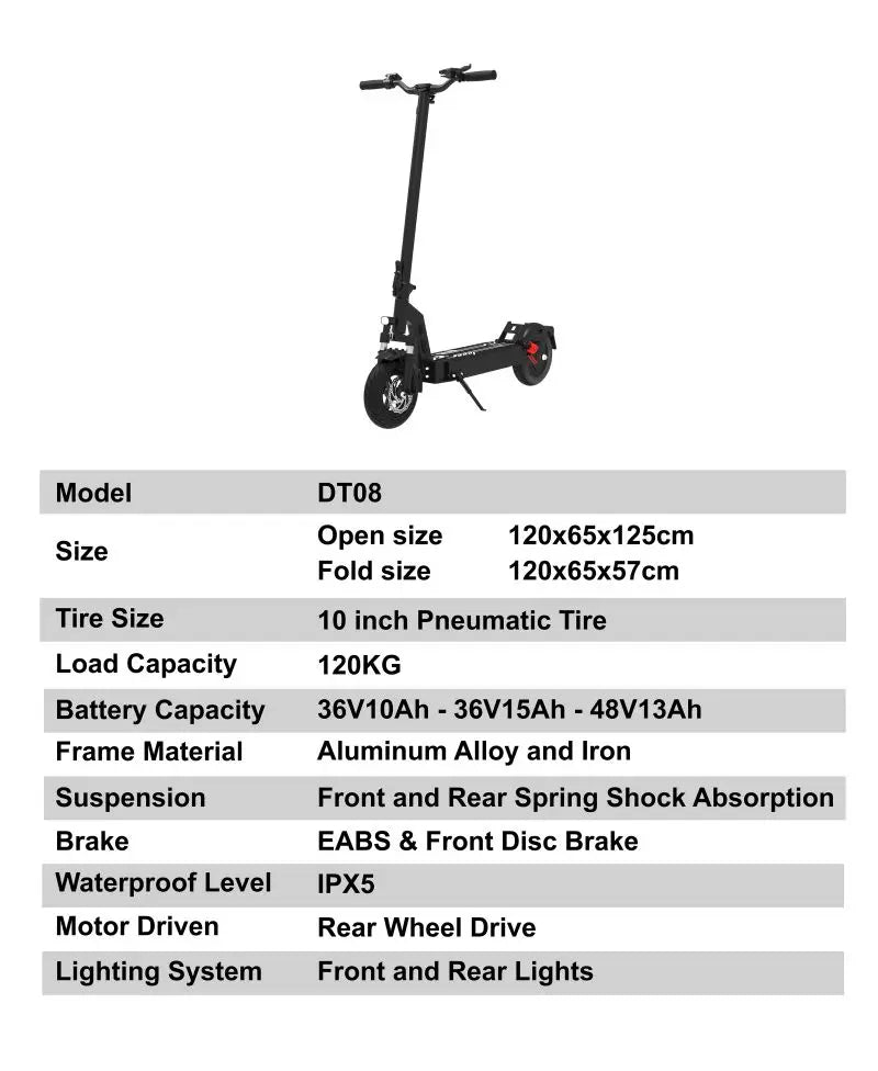 Scooter Elettrico Fat Tire Offroad 500W Freno A Disco Pieghevole Autonomia 40-60 Km 48V 36V 13Ah