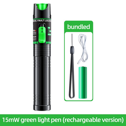 Penna Luce Verde e Rossa In Fibra Ottica Ricaricabile Con Tester 15 mW 30 mW 50 mW 100 mW