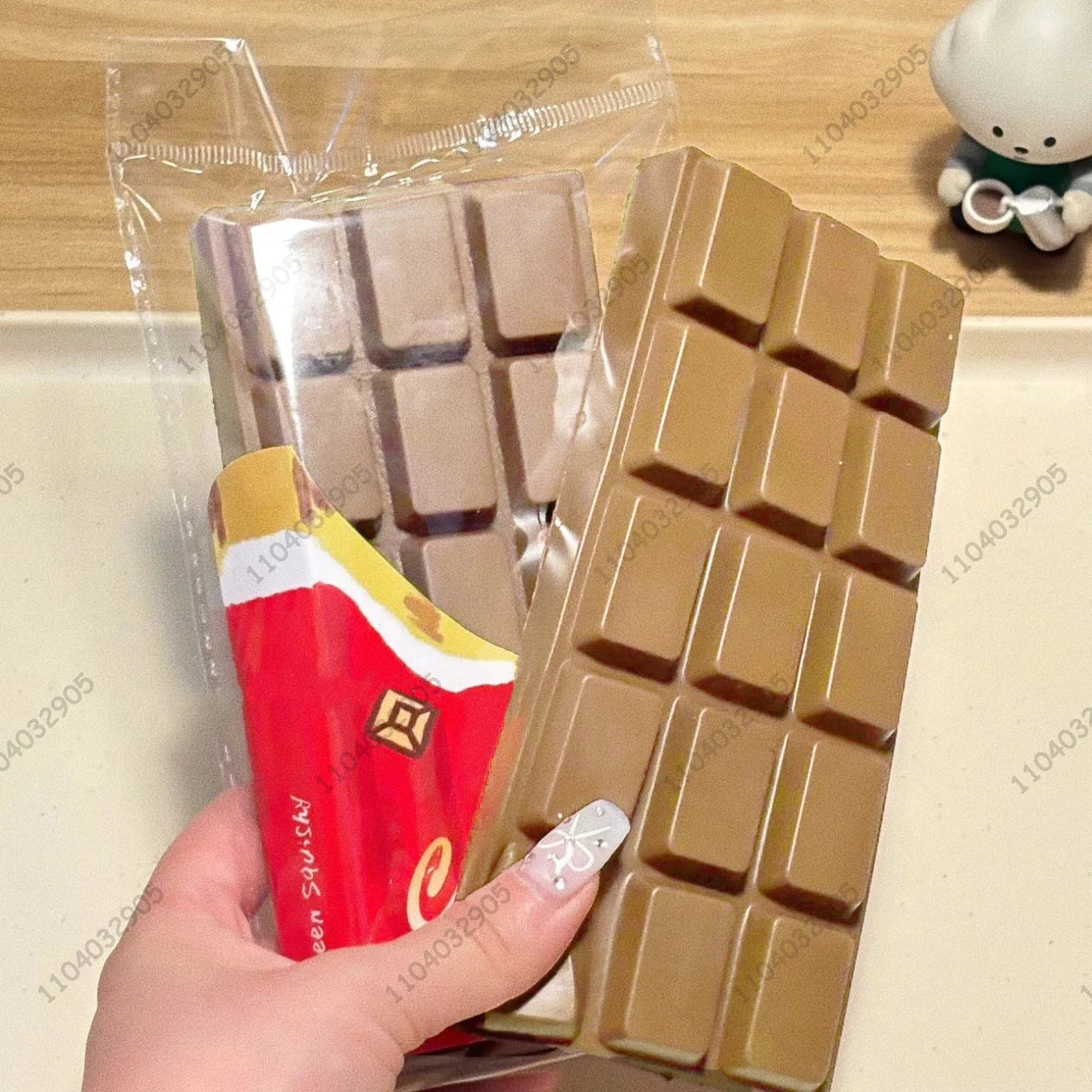Giocattolo Squishy a lievitazione lenta con barra di cioccolato Morbido e umido Giocattoli agitati per bambini e adulti ASMR Giocattoli antistress sensoriali Regali