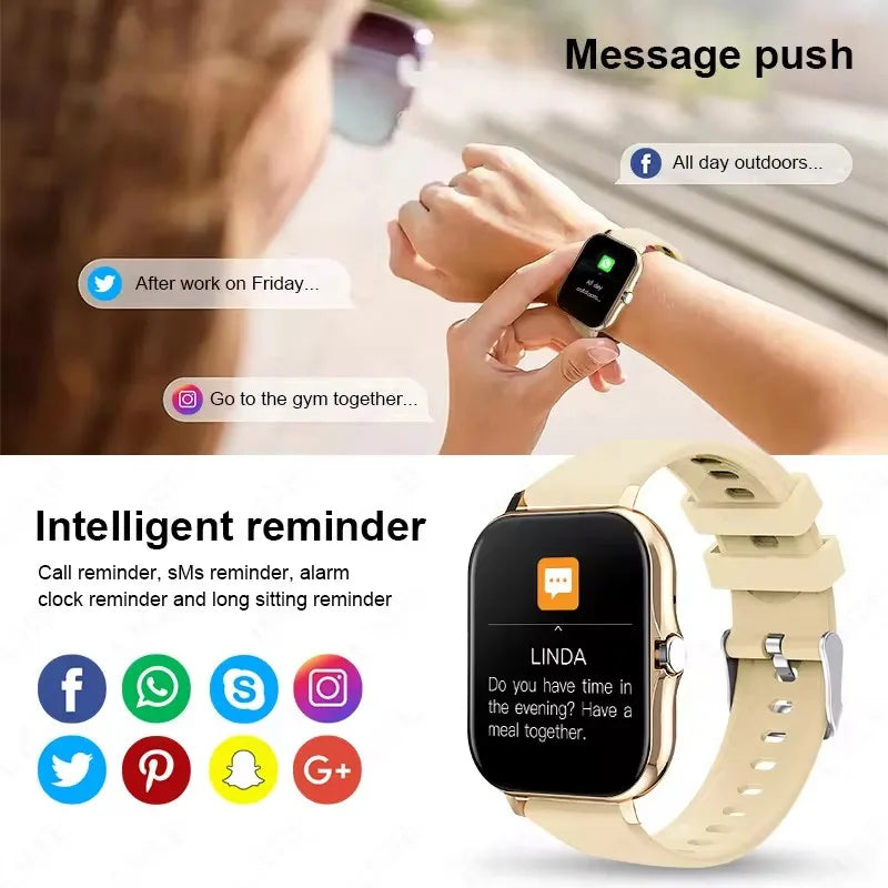 Smartwatch Colore 1,44 Pollici Con Chiamate Bluetooth E Monitoraggio Ossigeno Nel Sangue E Pressione Per Uomo E Donna