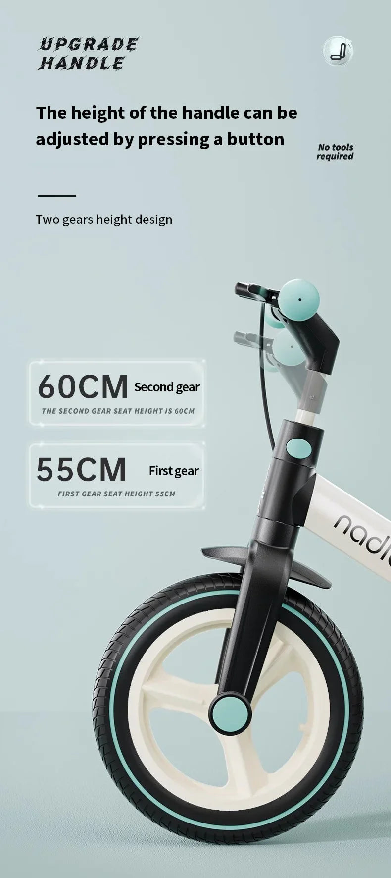 Bicicletta Per Bambini Pieghevole 2 In 1 Con Pedali Età Da 1 A 6 Anni Telaio In Alluminio