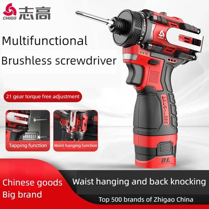 Chigo Trapano Avvitatore Brushless 18V 80 Nm Batteria Li-Ion 10 mm Cacciavite Professionale