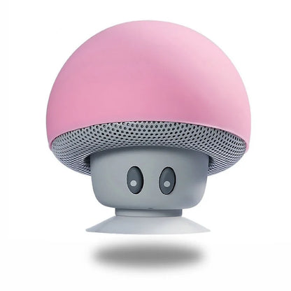 Mini Altoparlante Bluetooth Rosa Portatile Con Design Funghetto E Supporto Ventosa Per Telefono E PC