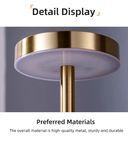 Lampada Da Tavolo Led Ricaricabile Portatile Con Controllo Touch Tre Colori Regolabile Per Camera