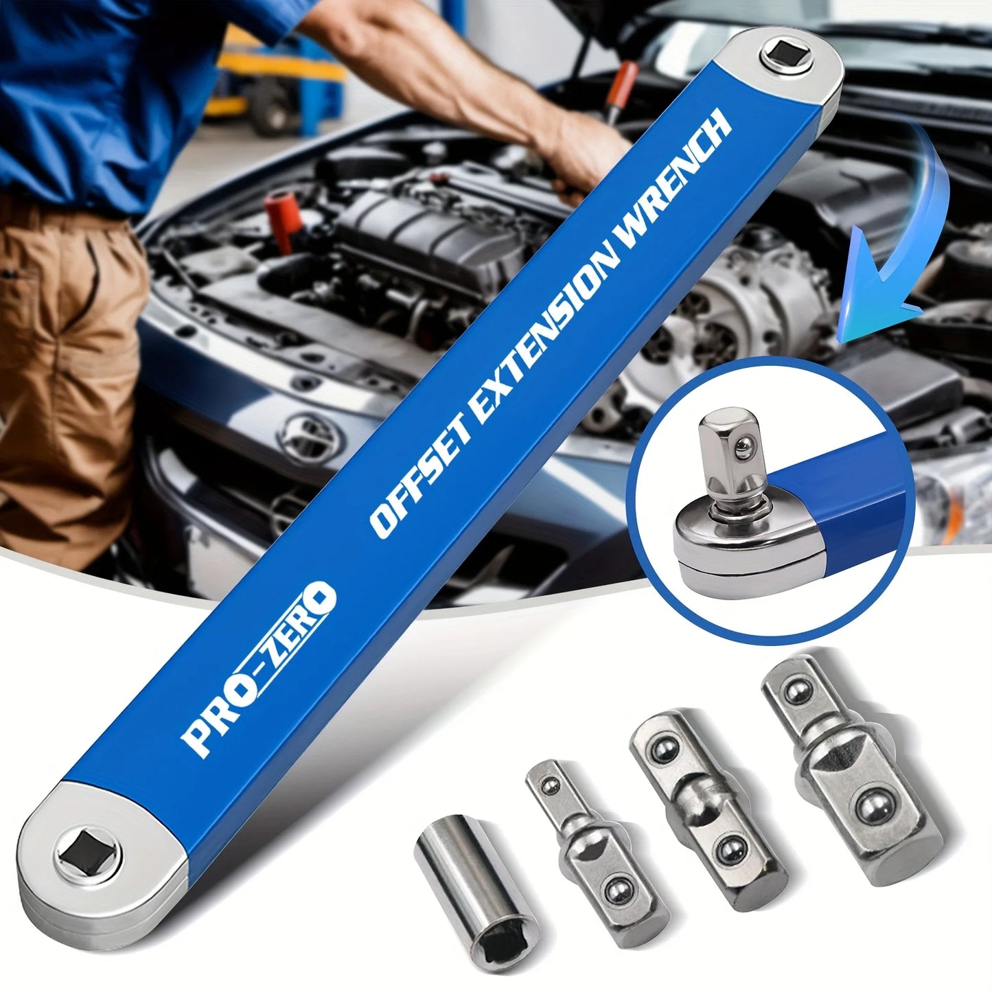 Chiave Di Prolunga Per Auto 15 Pollici Resistente Agli Urti Con 4 Adattatori Per Riparazioni
