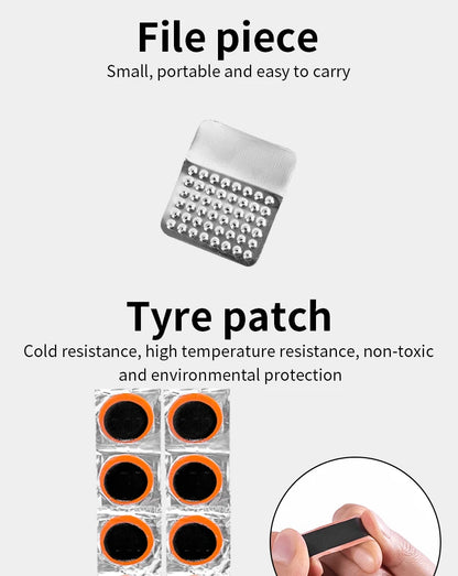 Kit di Attrezzi Portatile per Bici Riparazione Pneumatici da Strada e Emergenza Multiuso