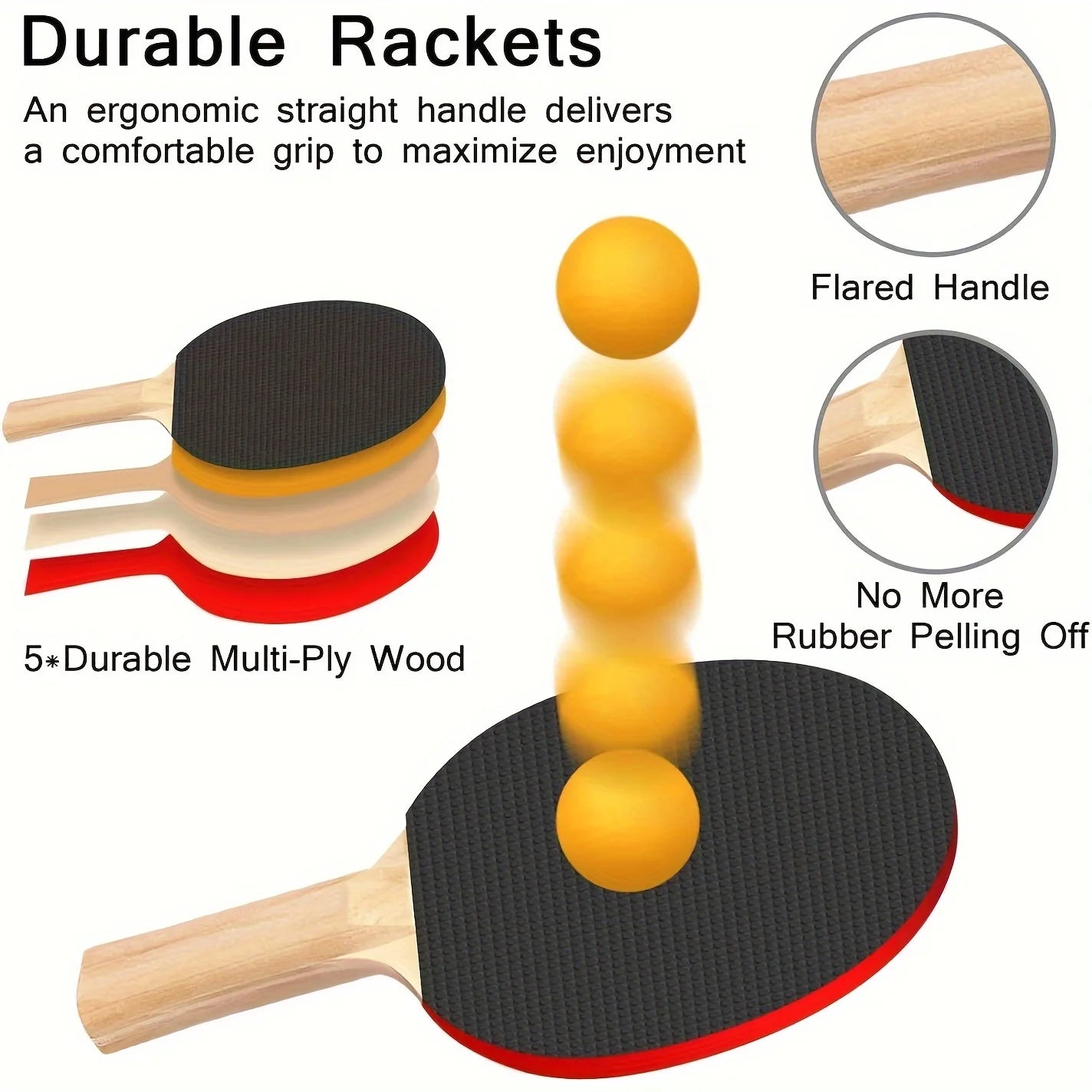 Set Da Ping Pong Portatile Con Rete Retrattile E Borsa Per Il Trasporto Quaranta Palline Per Interni Ed Esterni